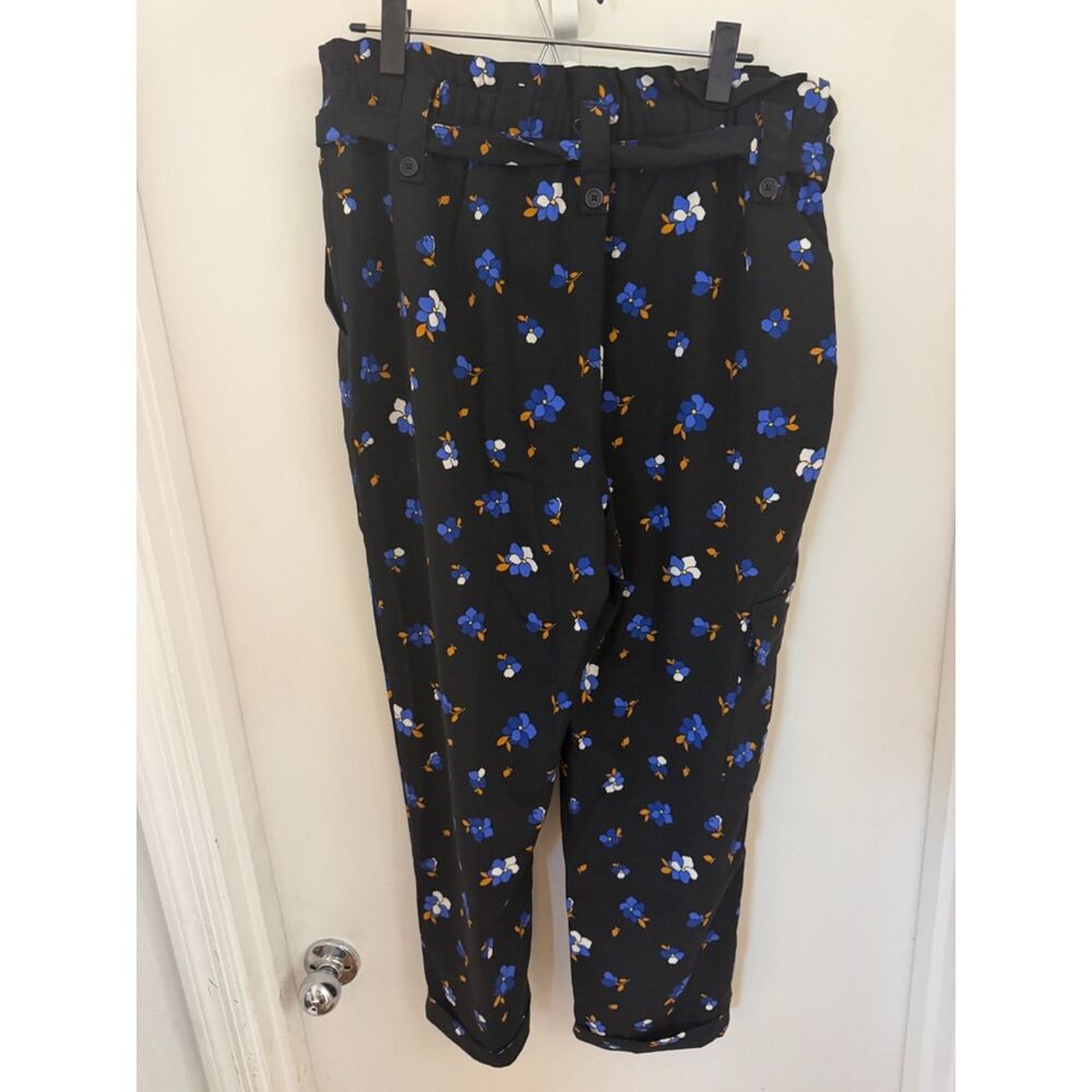 POPSUGAR Floral High-Waist Tie Pants - Size Large